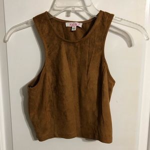 Suede crop top